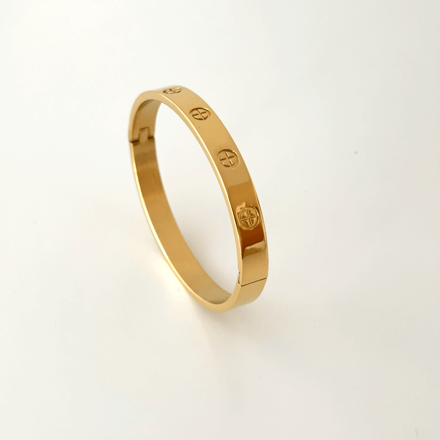 18K Gold Stainless Steel Couple Bangle Bracelet – Tarnish-Free Unisex Cuff, 6mm & 8mm Matching Jewelry for Him & Her, 17cm & 19cm