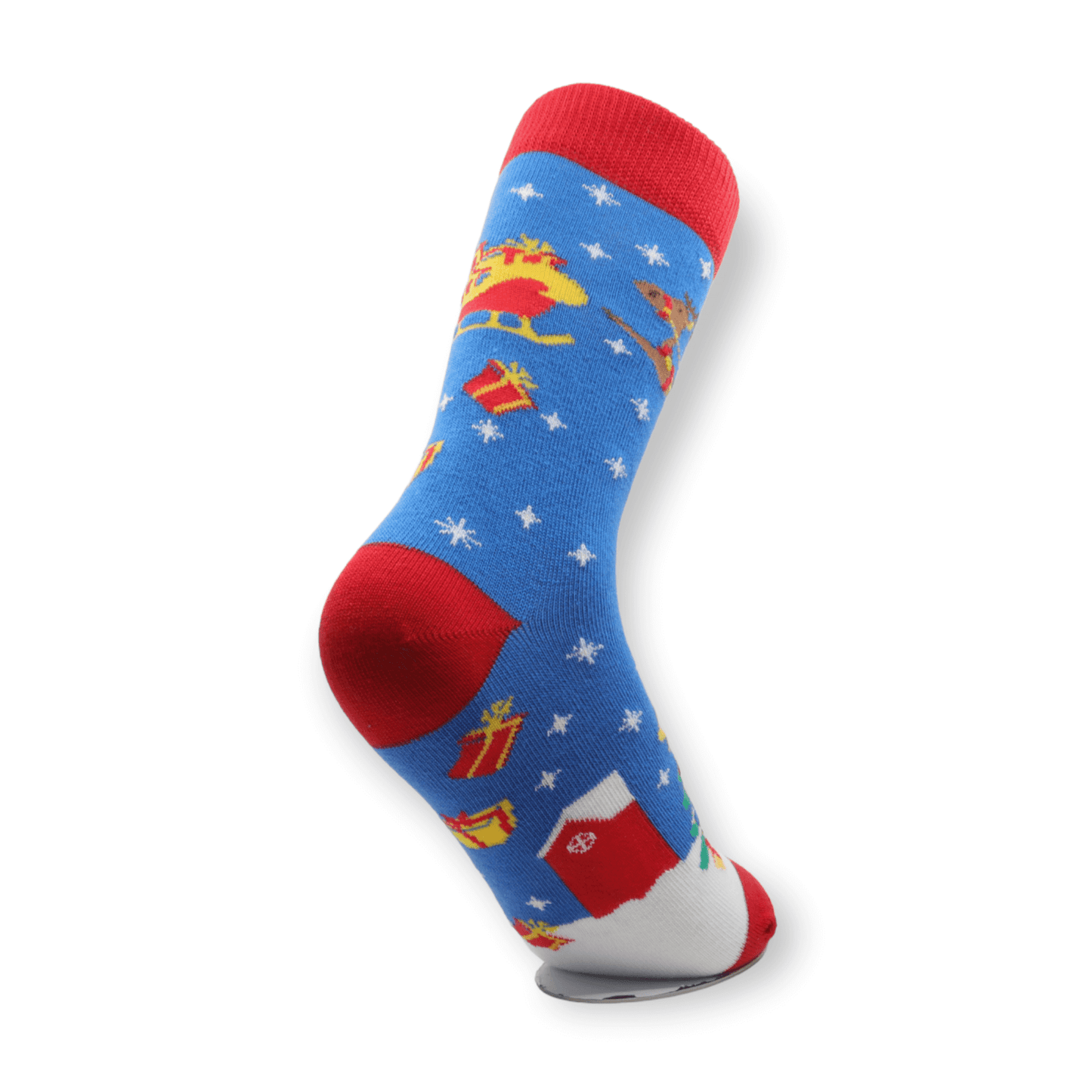 Deer Blue Christmas Unisex Casual Cotton Socks Footwear