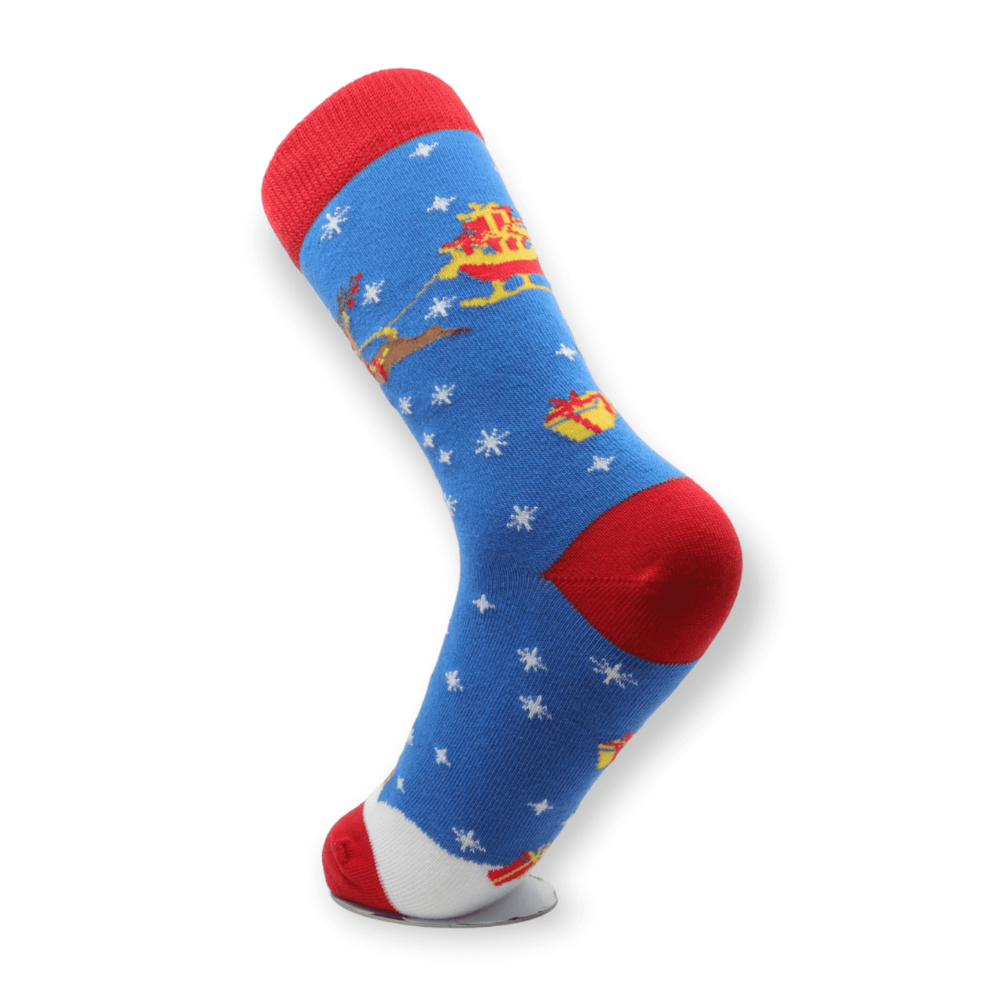 Deer Blue Christmas Unisex Casual Cotton Socks Footwear