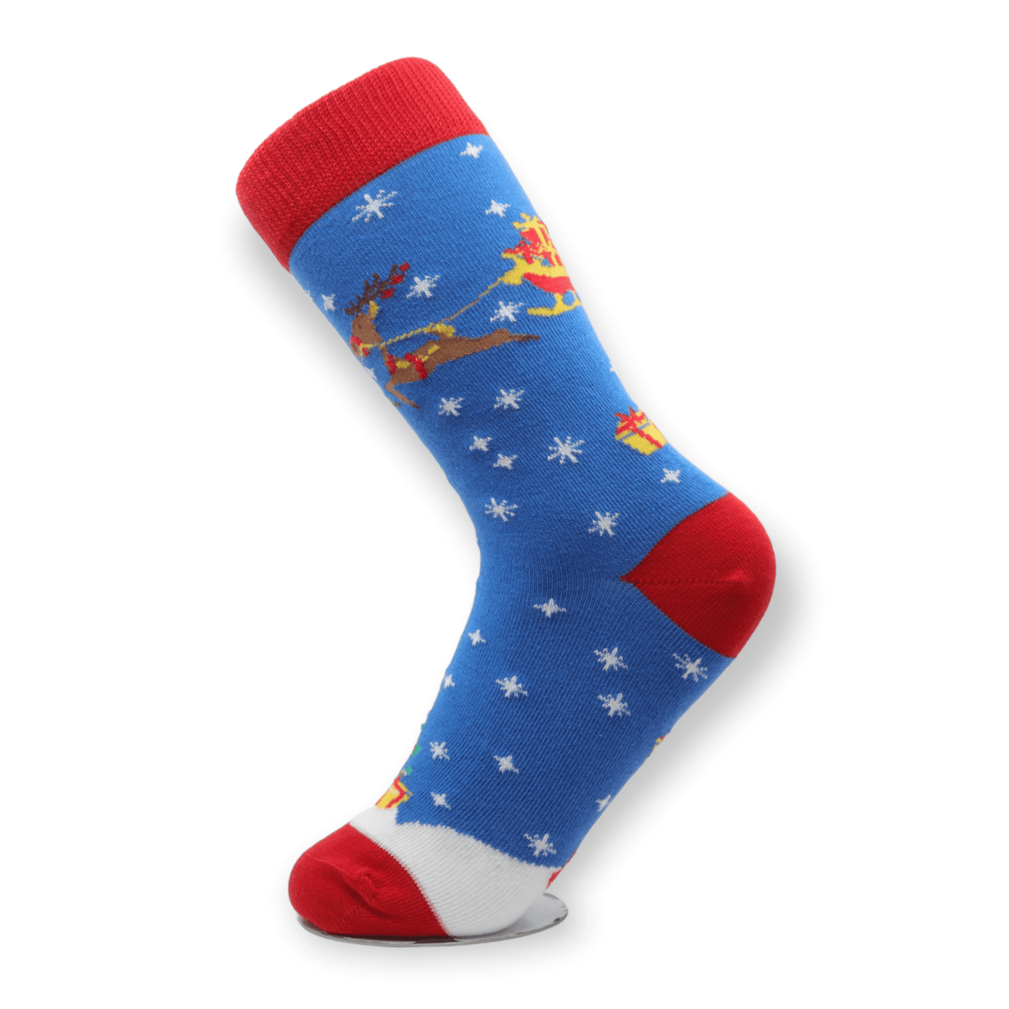 Deer Blue Christmas Unisex Casual Cotton Socks Footwear