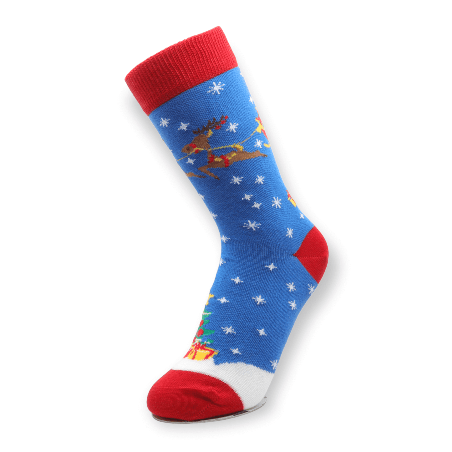 Deer Blue Christmas Unisex Casual Cotton Socks Footwear