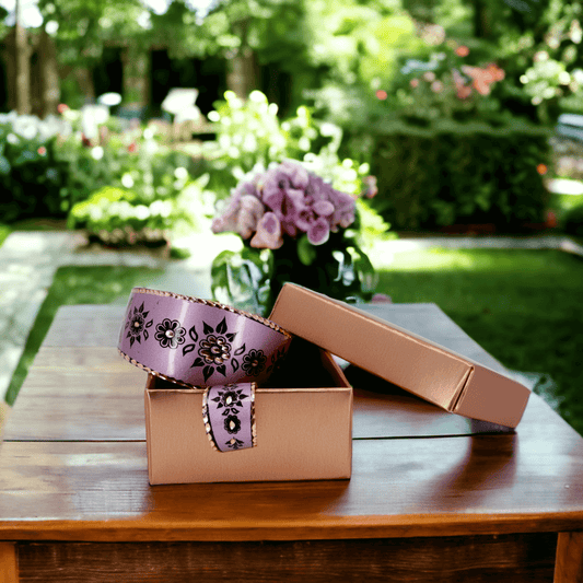Lavender Copper Adjustable Ring Bracelet Set Jewellery