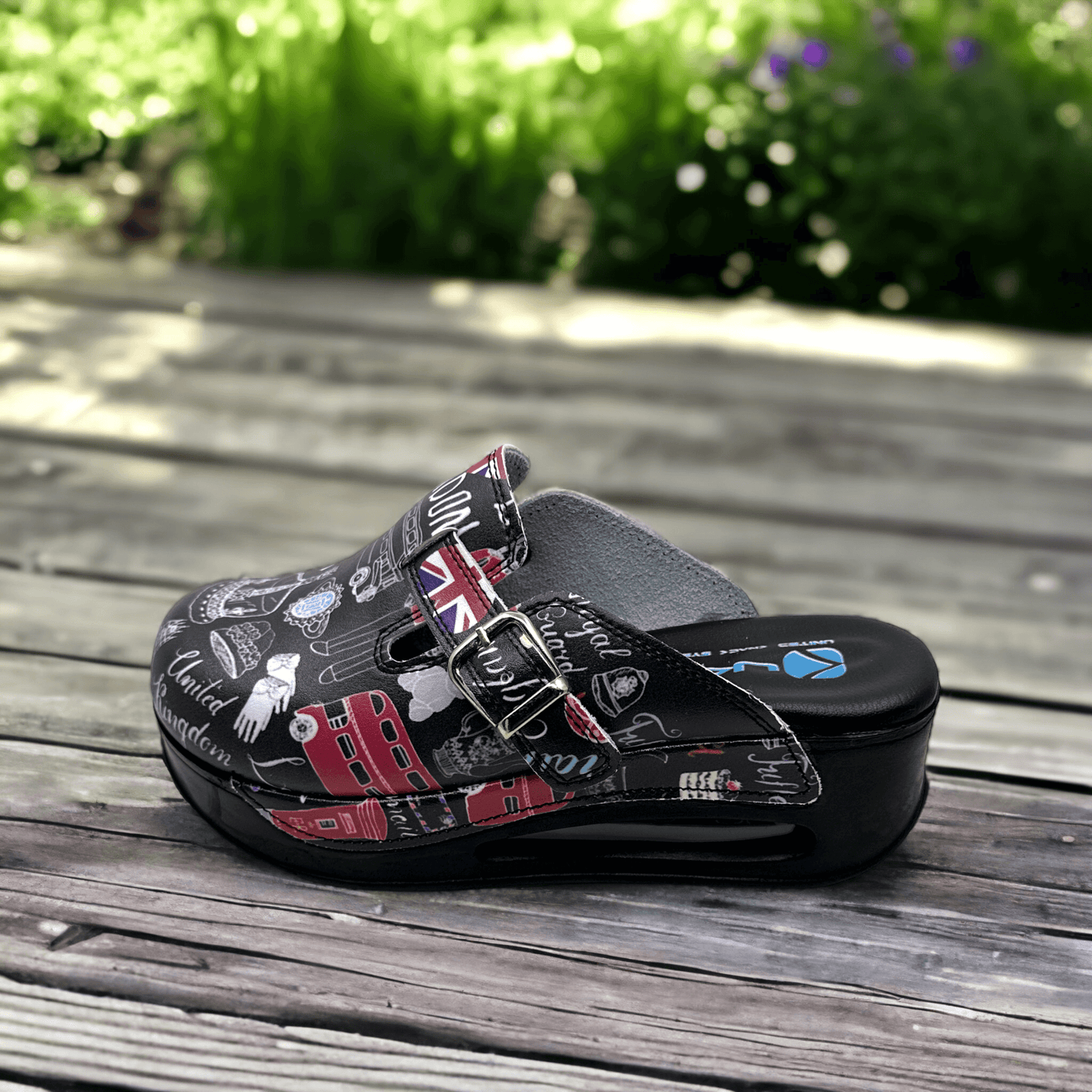 London Design Air Clogx 224 Leather Slippers Clogs Mules Anti-Slip Antibacterial Indoor Outdoor