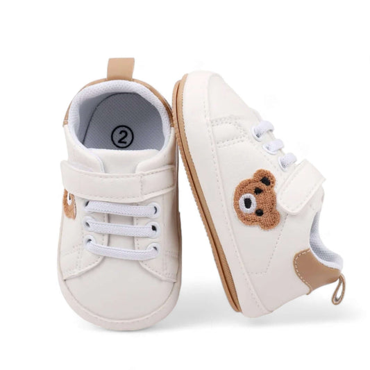 Khaki teddy bear baby shoe