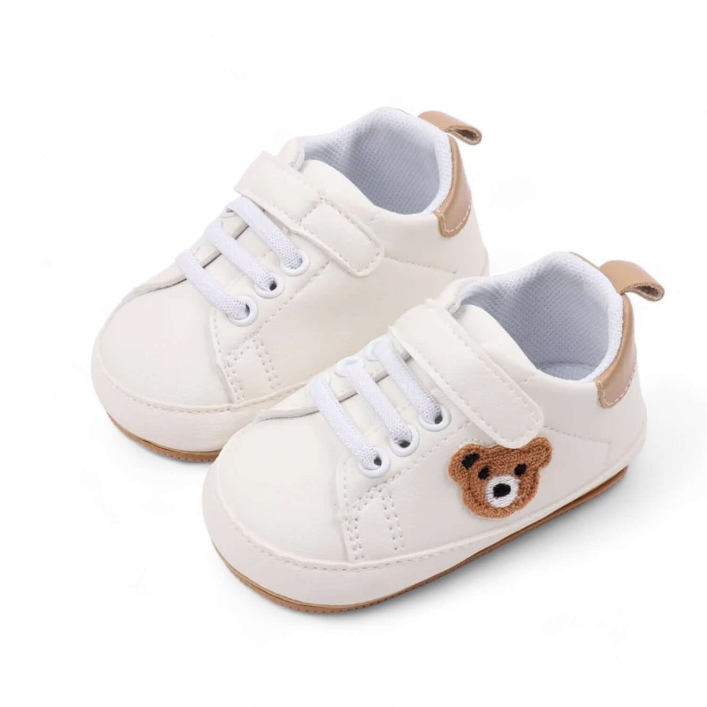 Khaki teddy bear baby shoe