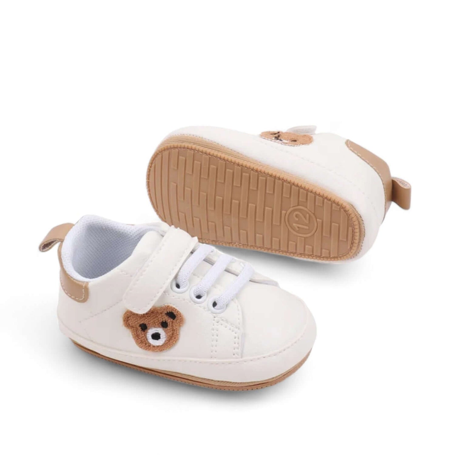Khaki teddy bear baby shoe