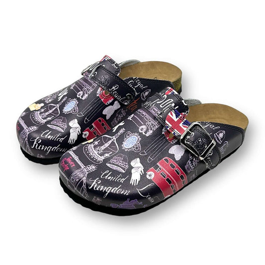 London Chic Leather Clogs Slippers