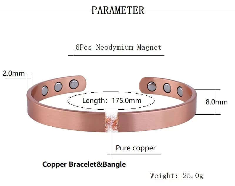 Plain Copper Slim Cuff Adjustable Bracelet
