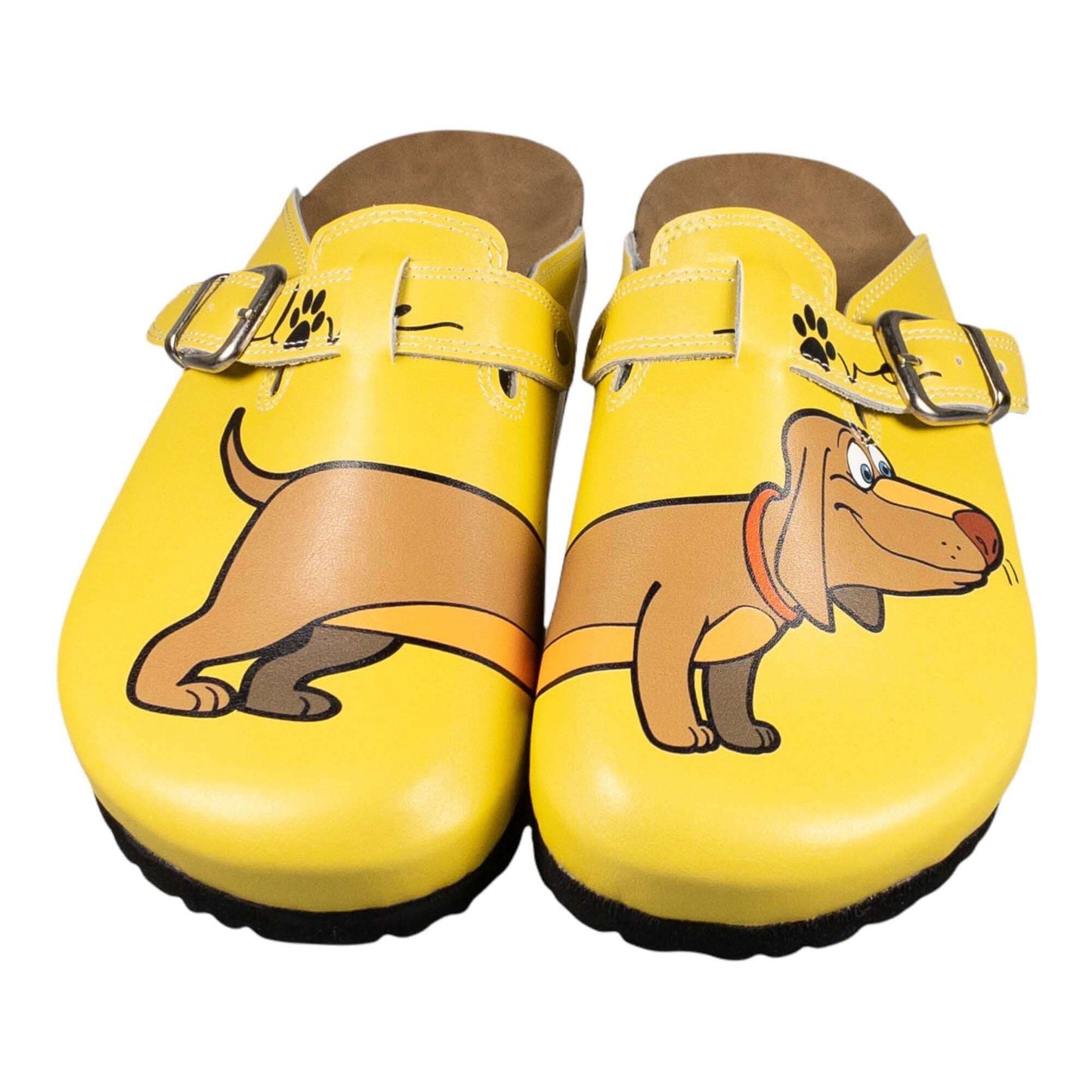 Sausage Dog Boston Leather Clogs Slipper, For Flat Feet, Anti-Slip Antibacterial Comfortable and Staylish