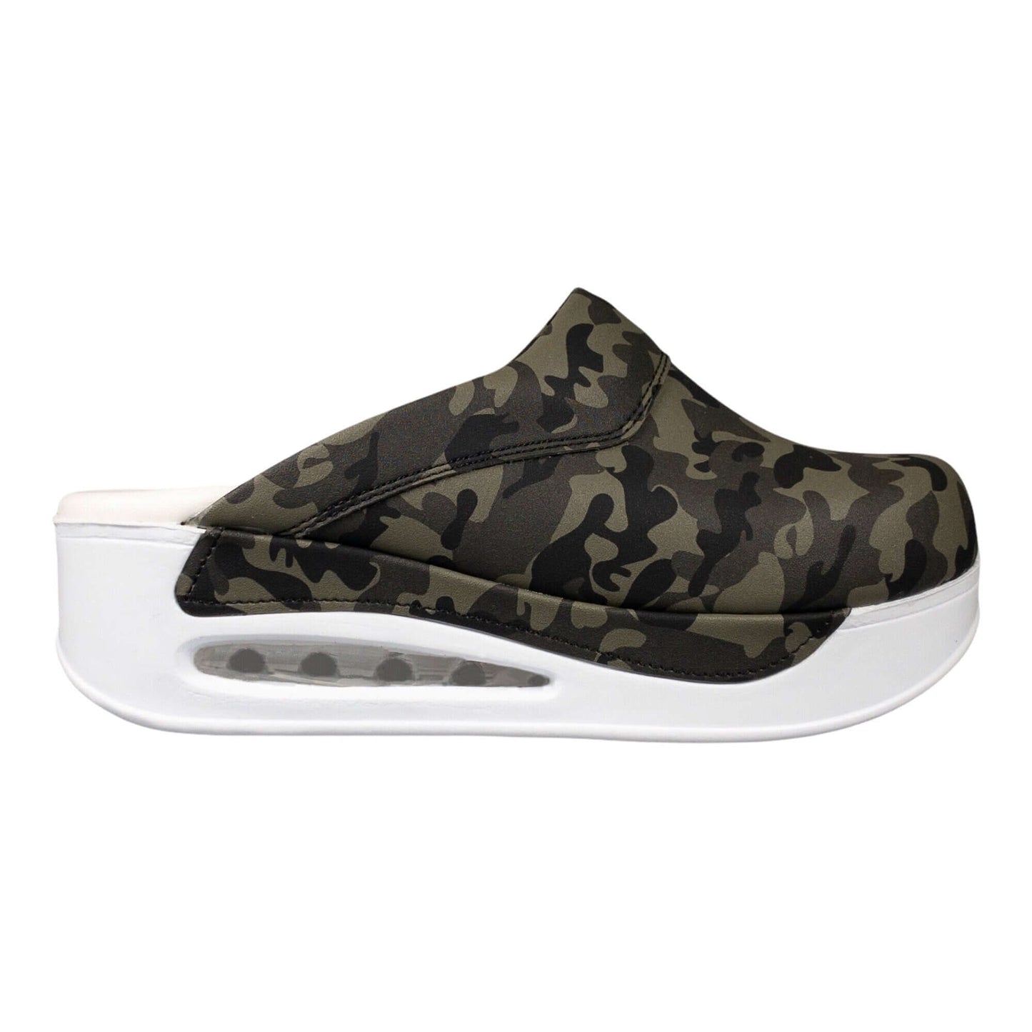 Camouflage White Sole Air Clogx Leather Slippers Clogs Mules Nursing Clogs Men and Women Handmade Comfortflex