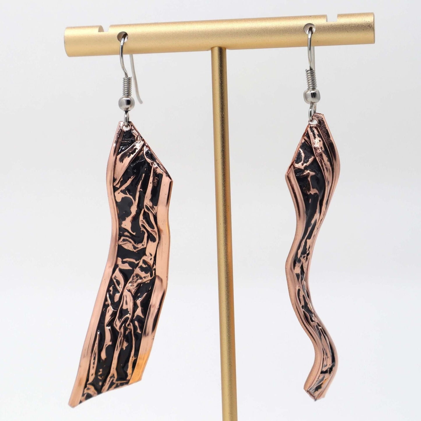 Black Wrinkled Copper Jewelry Set Jewellery