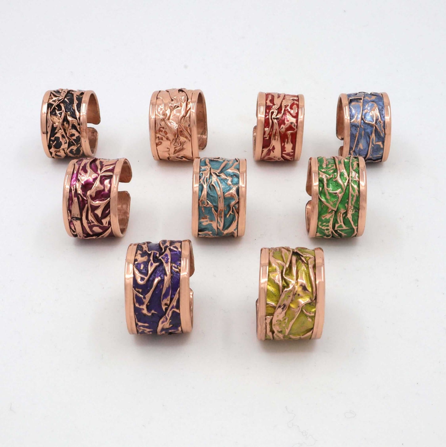 Turquoise Copper Wrinkled Adjustable Ring Jewellery
