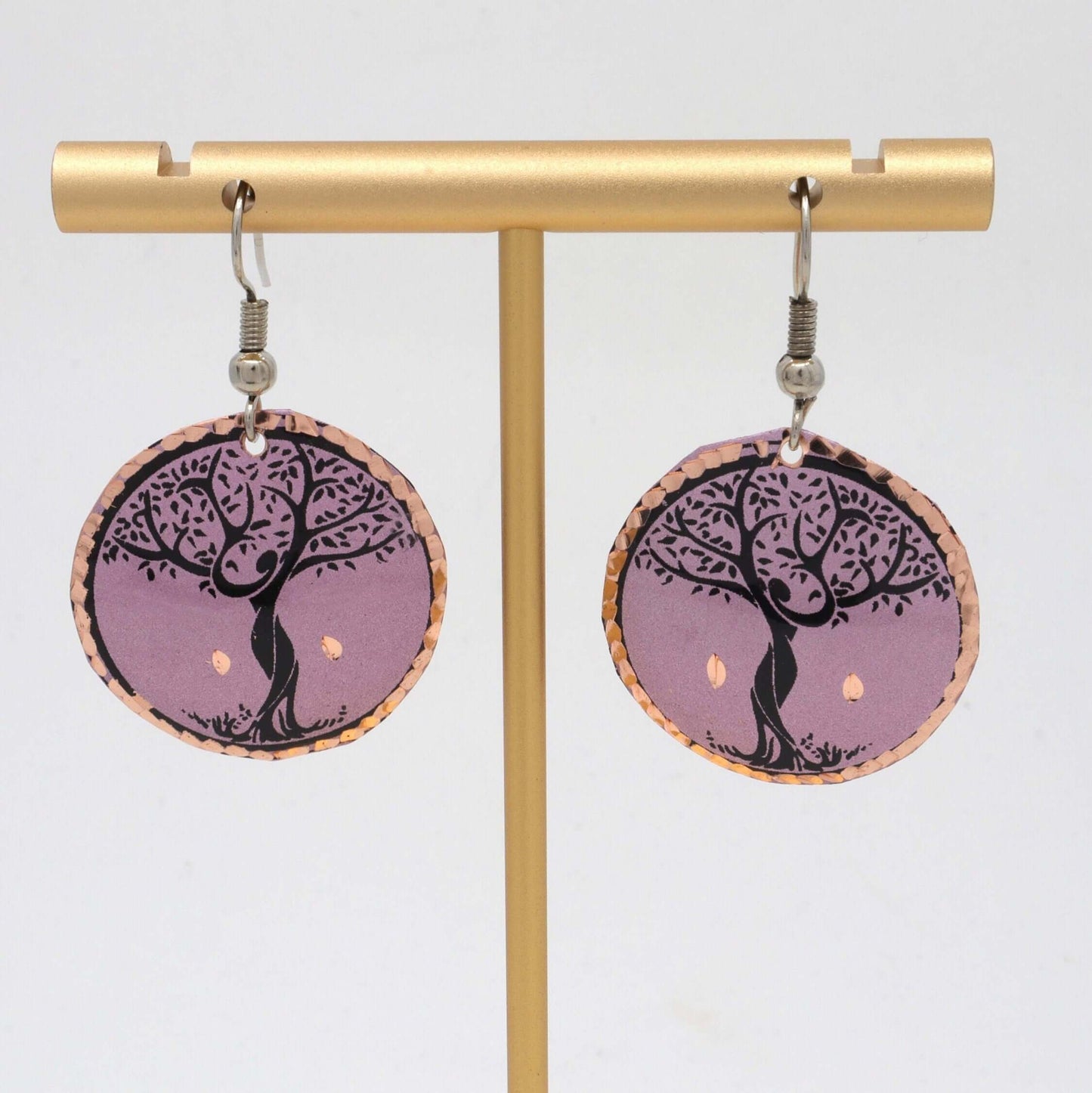 Lavander Tree Copper Circle Earring Jewellery
