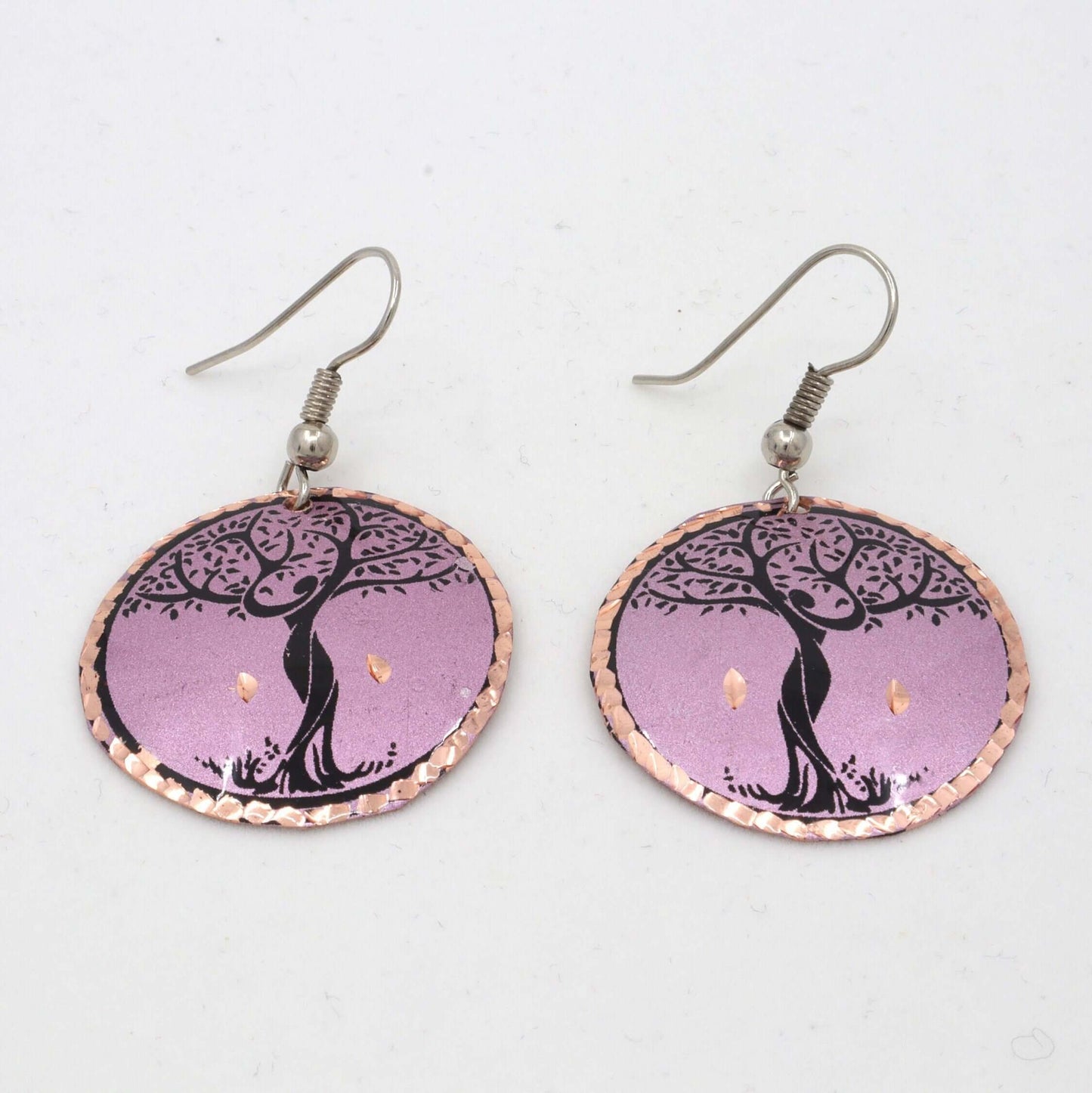 Lavander Tree Copper Circle Earring Jewellery