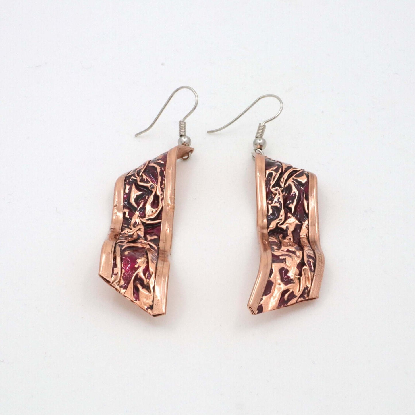 Magenta Copper Wrinkled Jewellery Set