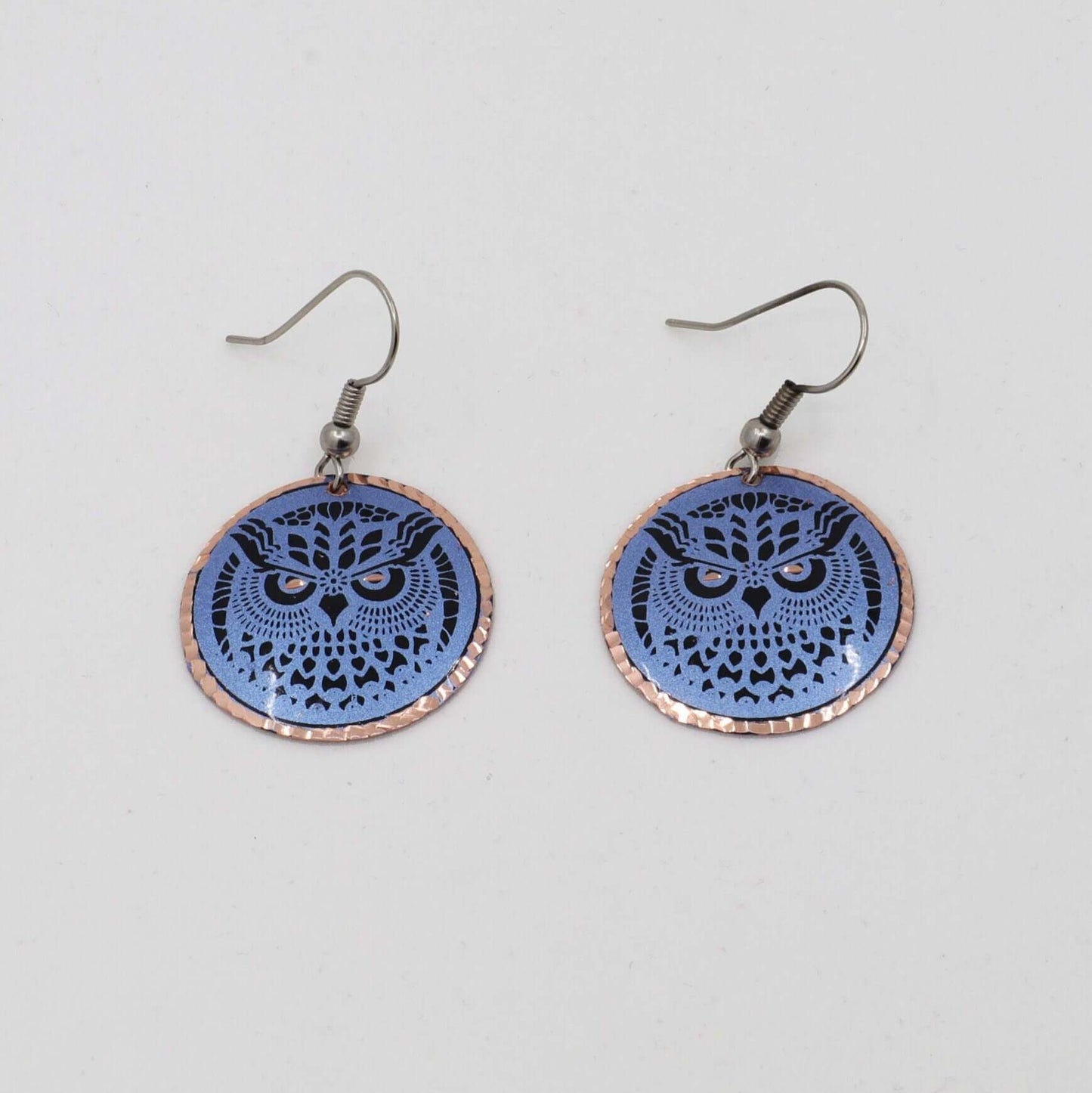 Blue Owl Copper Circle Earring Jewellery