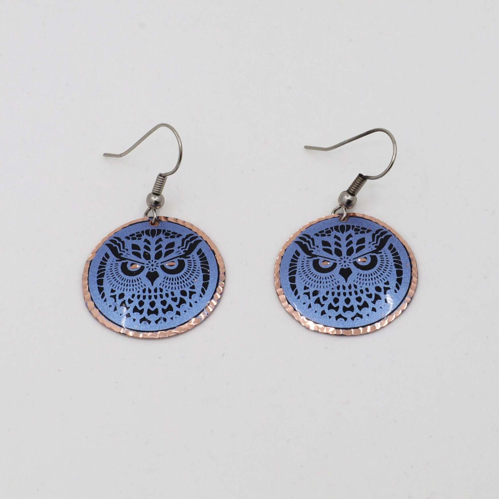 Blue Owl Copper Circle Earring Jewellery