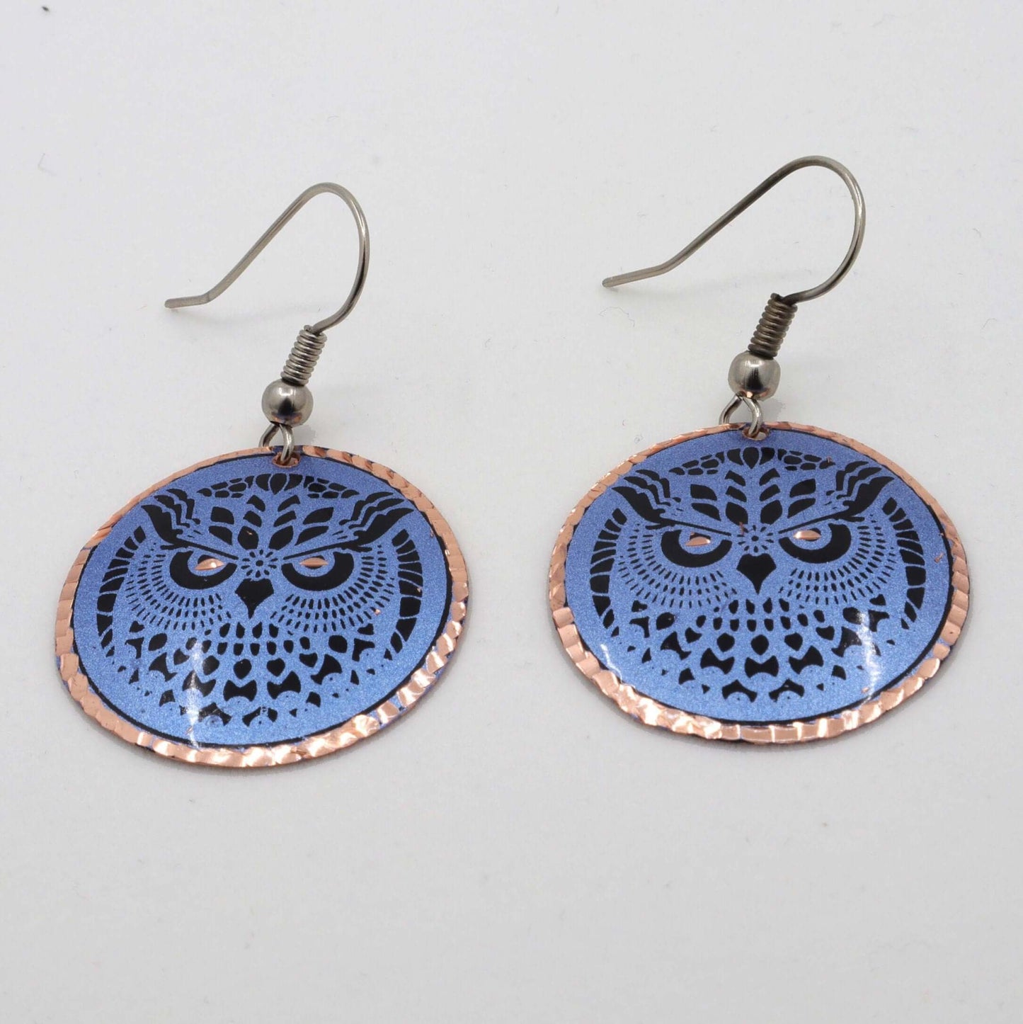 Blue Owl Copper Circle Earring Jewellery