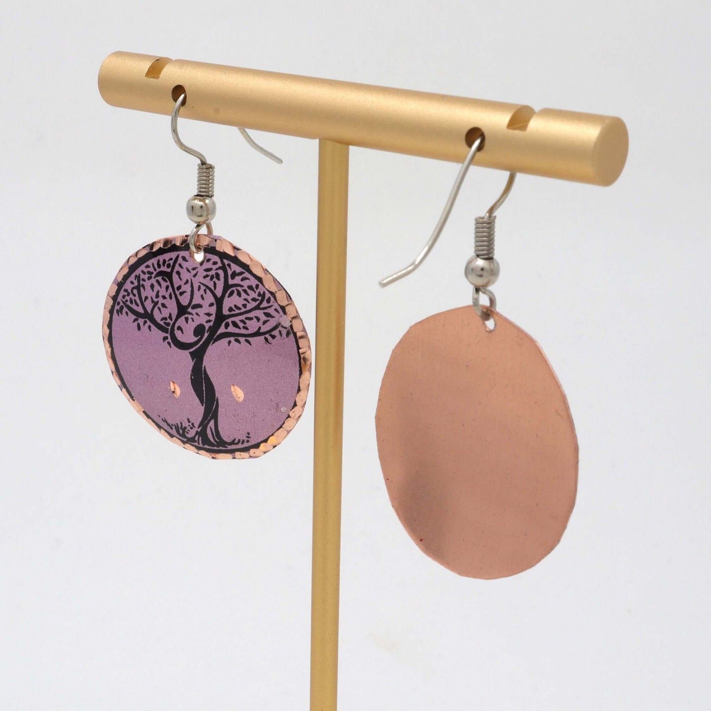 Lavander Tree Copper Circle Earring Jewellery