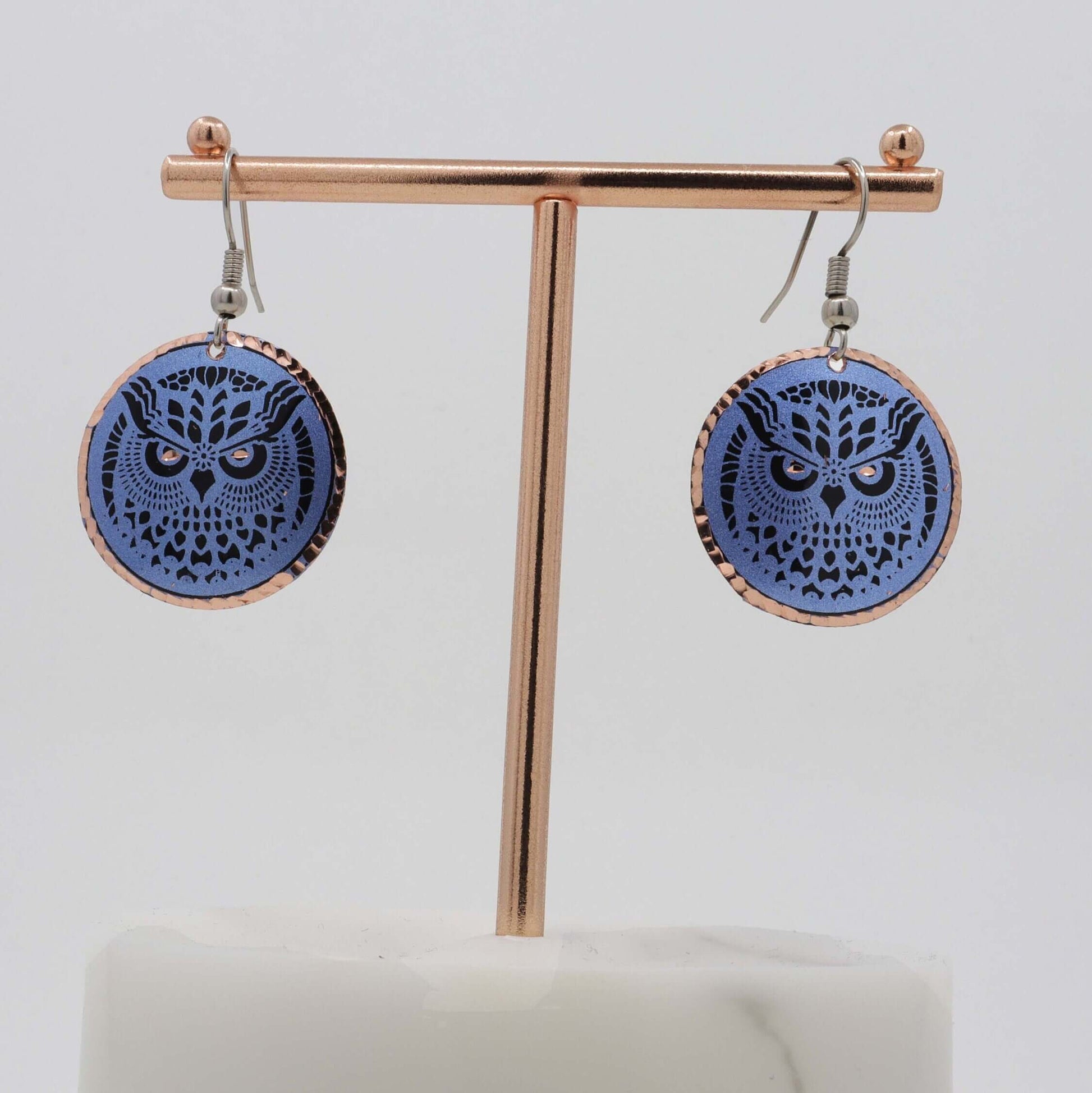 Blue Owl Copper Circle Earring Jewellery