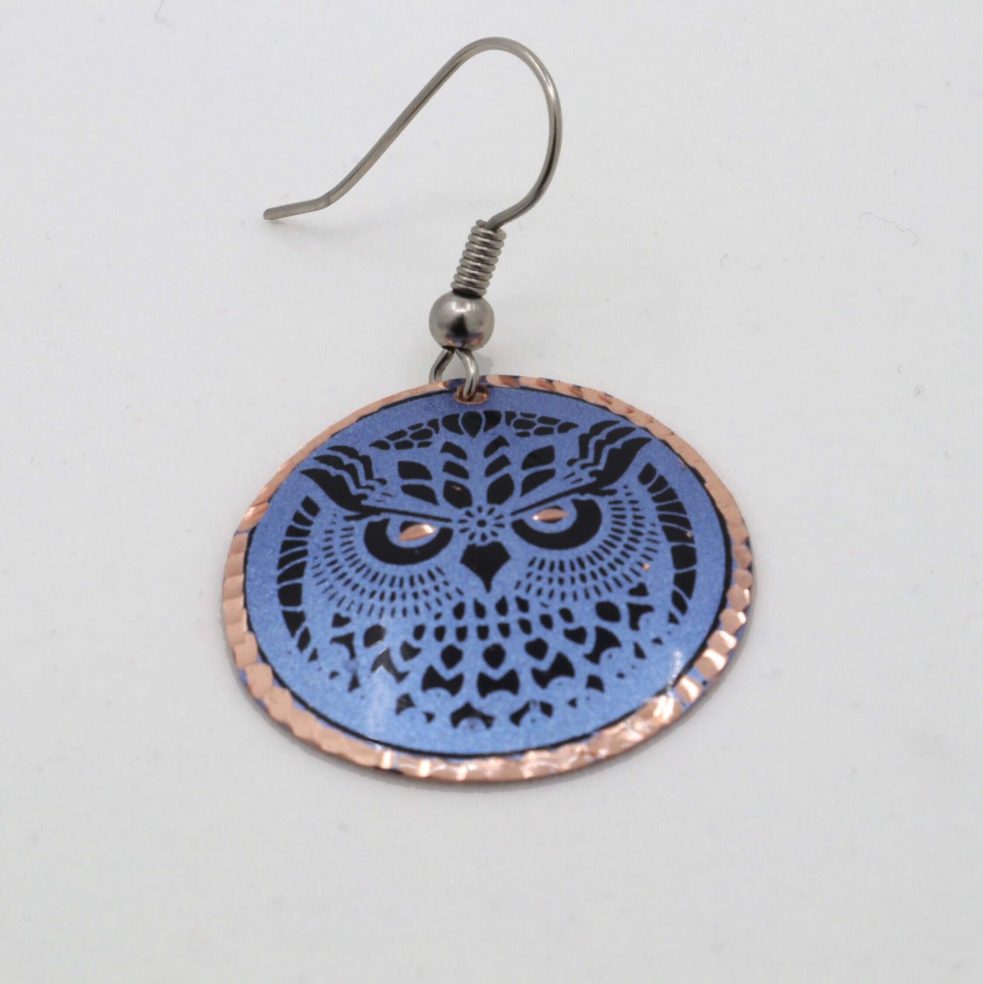 Blue Owl Copper Circle Earring Jewellery
