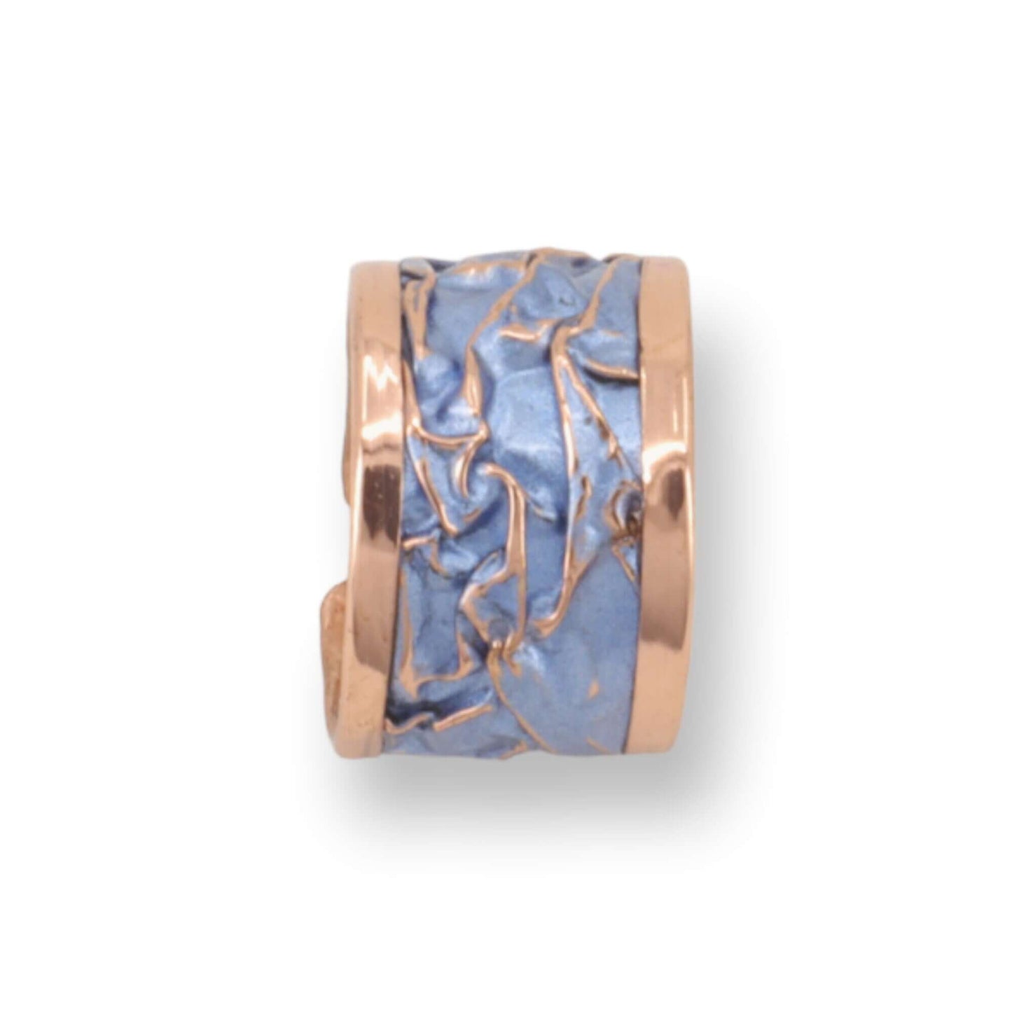 Blue Wrinkled Copper Adjustable Handmade Unisex Jewelry Ring jewellery