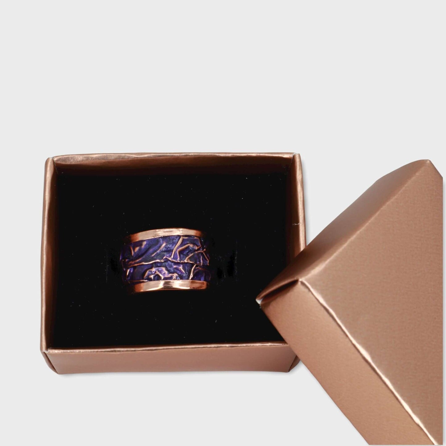 Purple Copper Wrinkled Adjustable Ring Jewellery