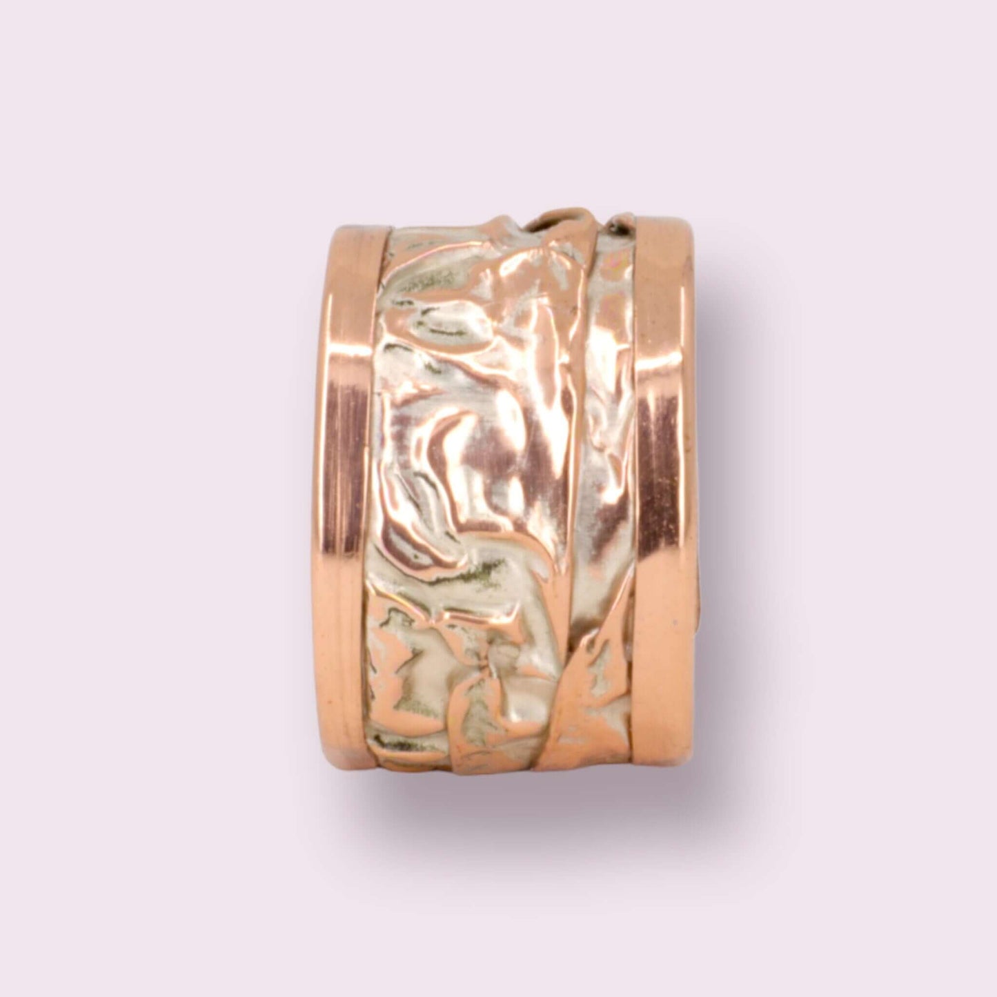 Silver Copper Wrinkled Adjustable Ring Jewellery