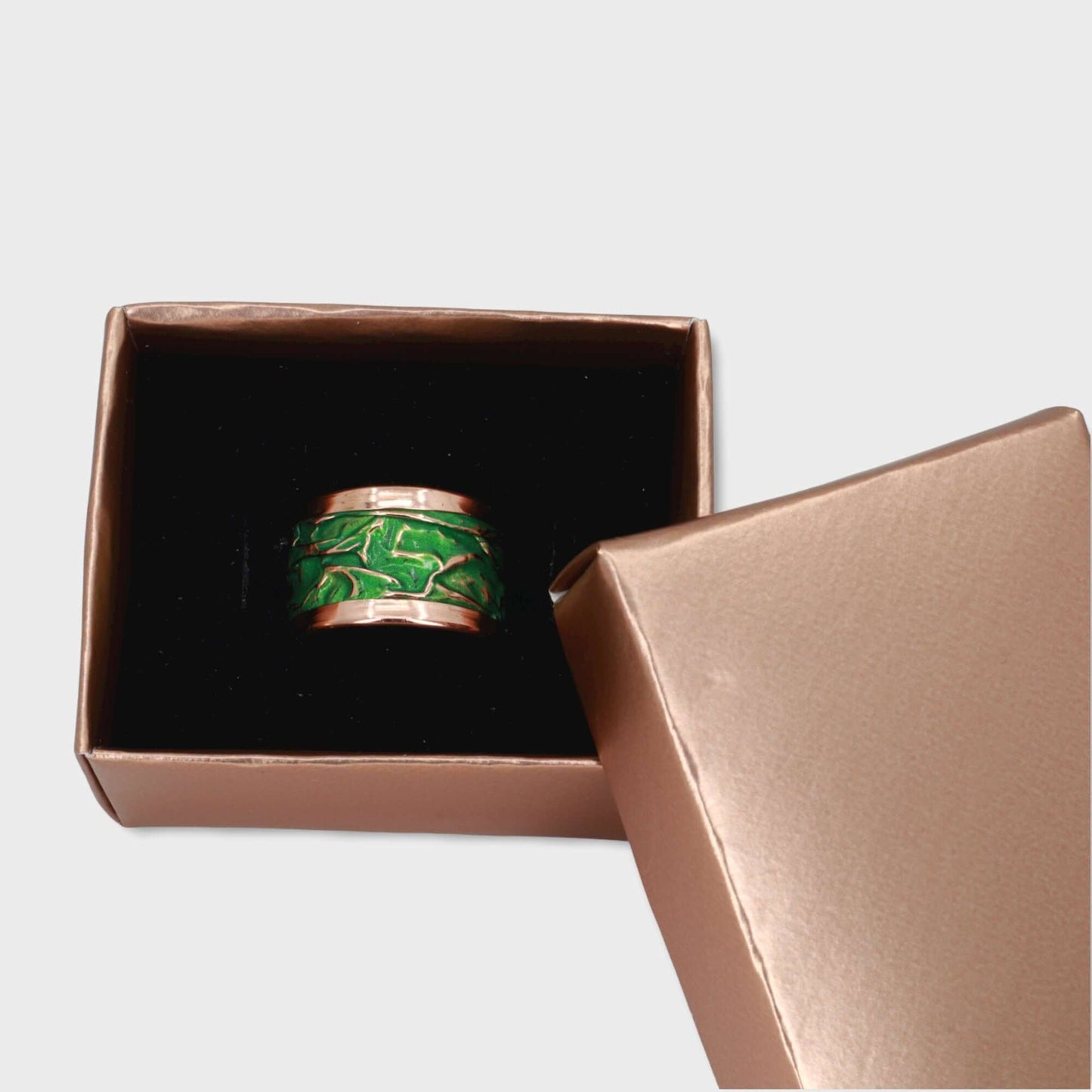 Green Copper Wrinkled Adjustable Ring Jewellery