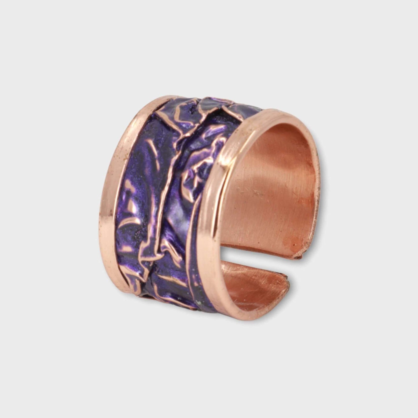 Purple Copper Wrinkled Adjustable Ring Jewellery