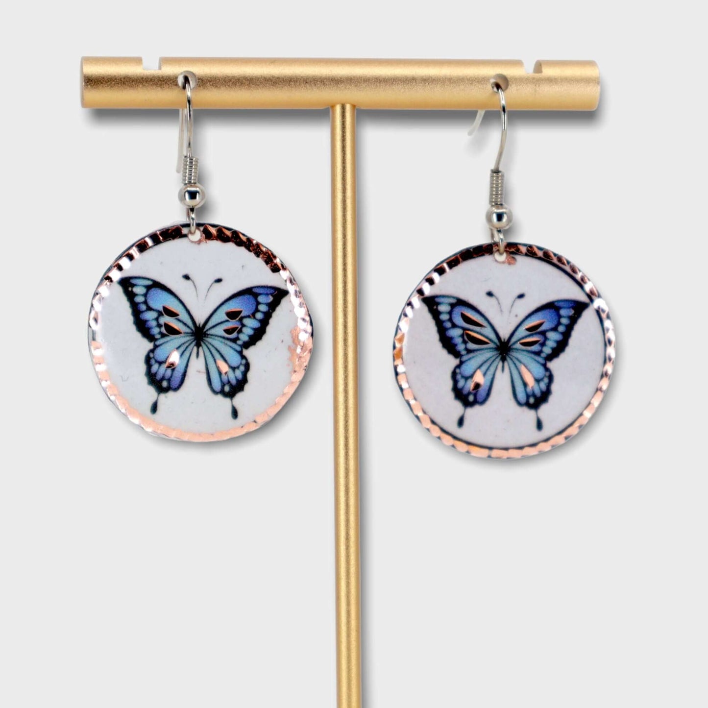 Butterfly Copper Circle Earring Jewellery Gift
