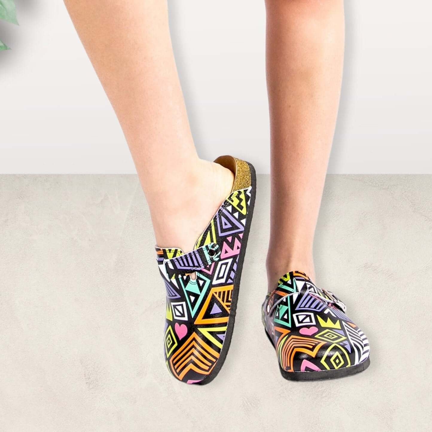 Colorful Leather Cork Clogs / Slippers / Mules Boston Clogs, Gift for Women and Men, Unisex, Super Comfy, Handmade, Low Heel