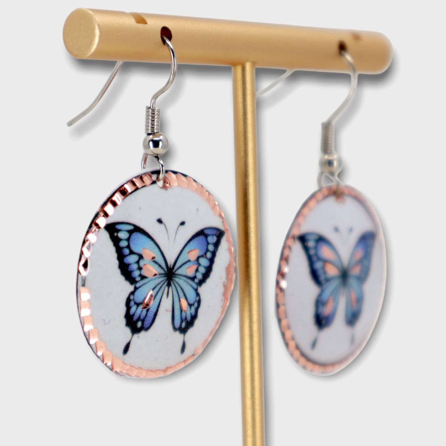 Butterfly Copper Circle Earring Jewellery Gift