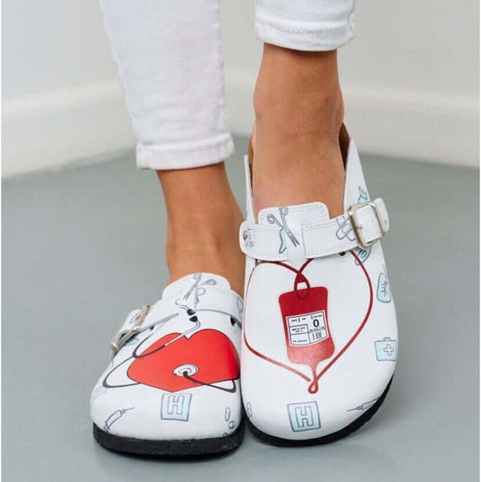 Doctor Nurse Cork Leather Clogs Slipper Mules Boston Clogs, Gift for Women and Men, Unisex, Super Comfy, Handmade, Low Heel