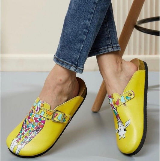 Giraffe Leather Cork Clogs | Slipper | Mules Boston Clogs, Gift for Women and Men, Unisex, Super Comfy, Handmade, Low Heel, Indoor Outdoor