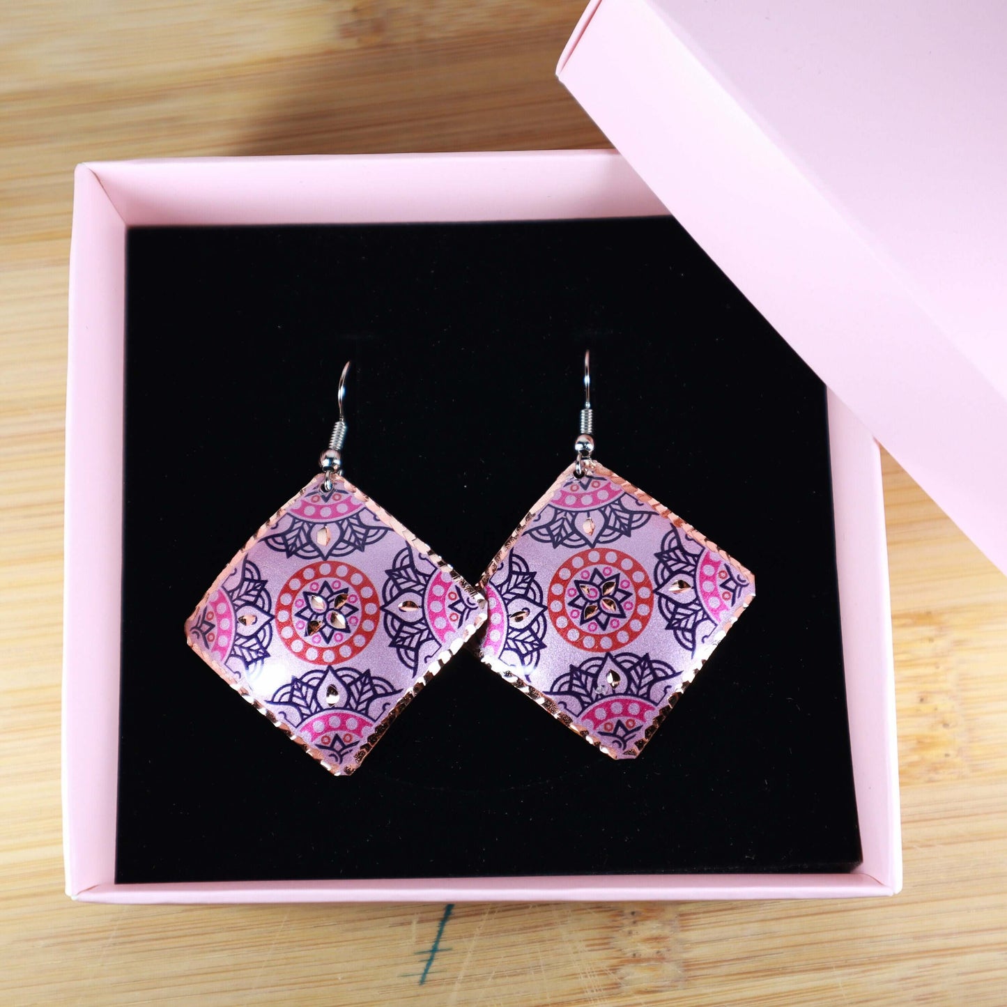 Pink Copper Square Earring Pink Copper Square Earring Jewellery
