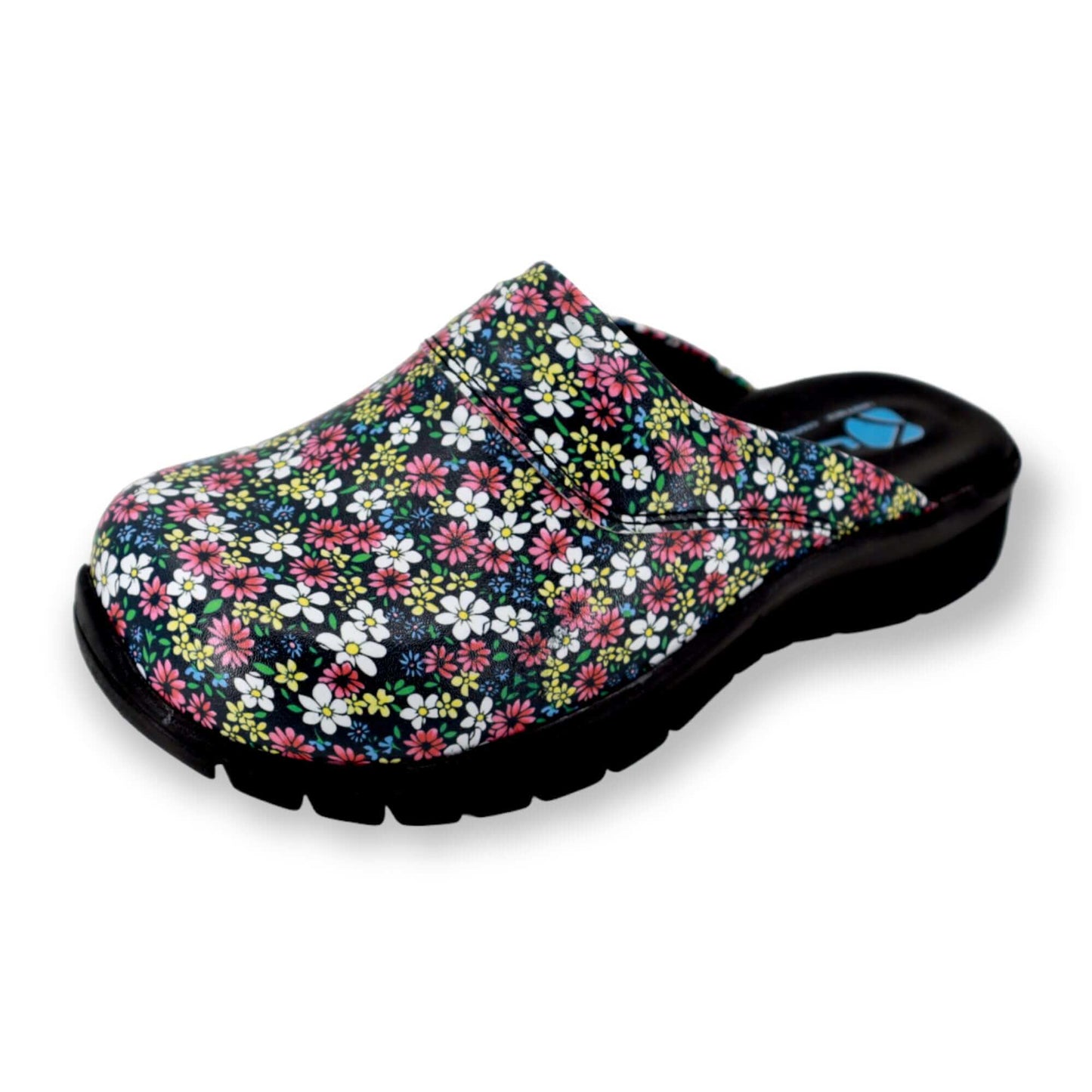 Purple Flower Leather Clogs Slippers Mules Nursing Clogs Handmade Comfortflex Gift for Women, Super Comfy, Handmade, Low Heel