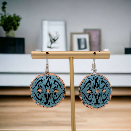 Green Copper Circle Earring Jewellery