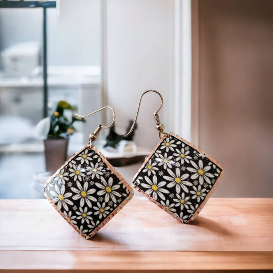 Daisies Copper Square Earring Jewellery Gift