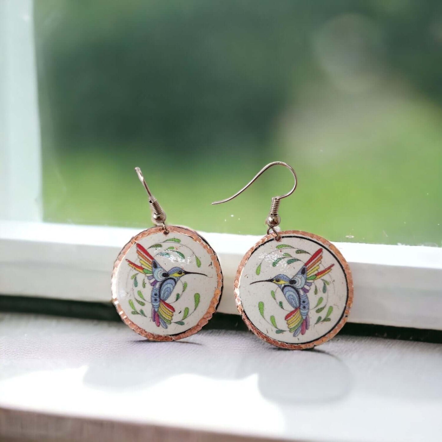 Hummingbird Copper Circle Earring Jewellery