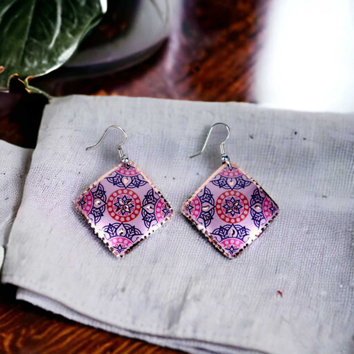 Pink Copper Square Earring Pink Copper Square Earring Jewellery