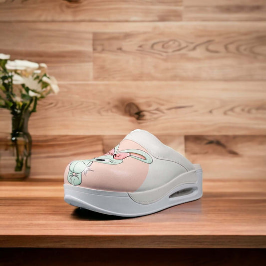 Bunny Leather Clogs, Slippers, Mules, Nursing Clogs, Handmade, High Heel, Platform, Gift for Her, Gift for Women, Slip Resistant