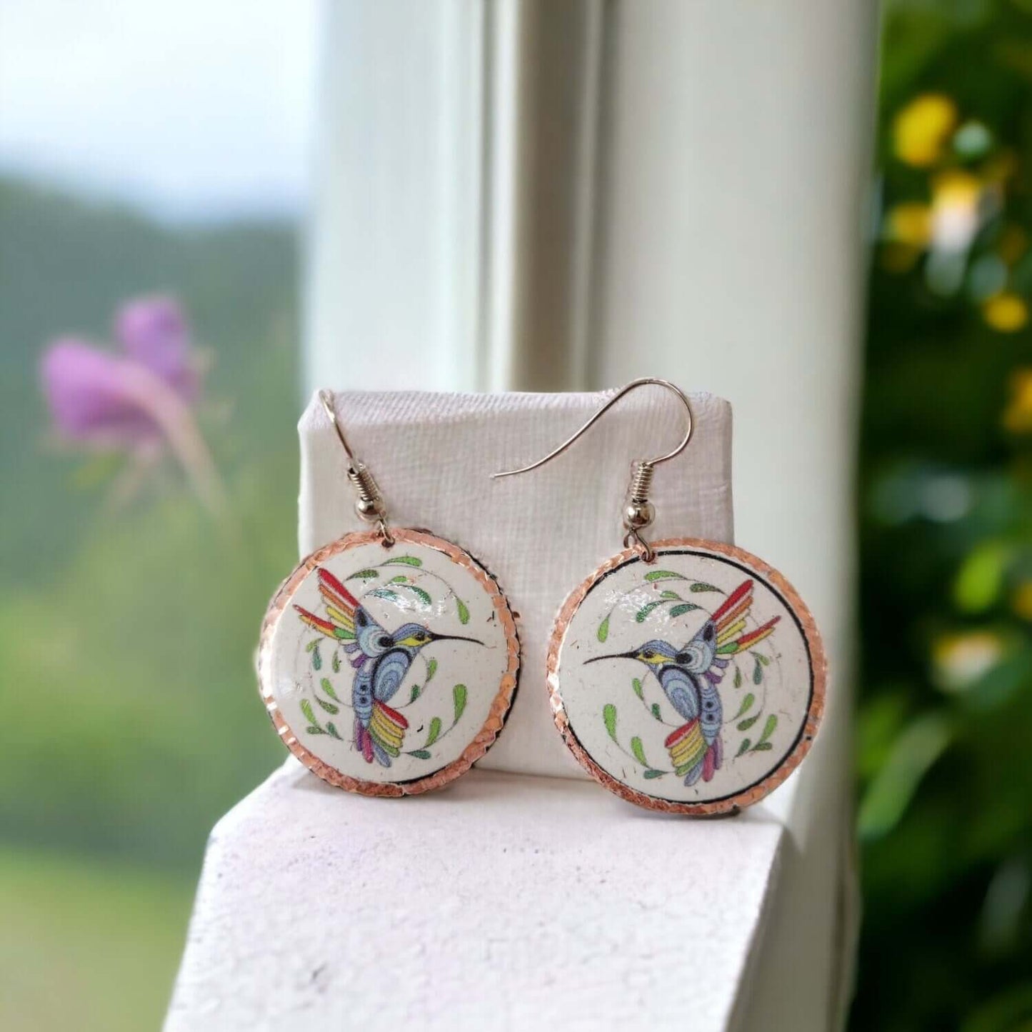 Hummingbird Copper Circle Earring Jewellery