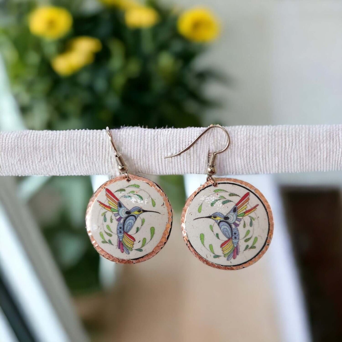 Hummingbird Copper Circle Earring Jewellery