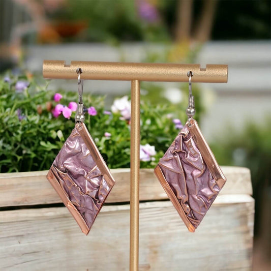 Copper Wrinkled Earring Jewellery