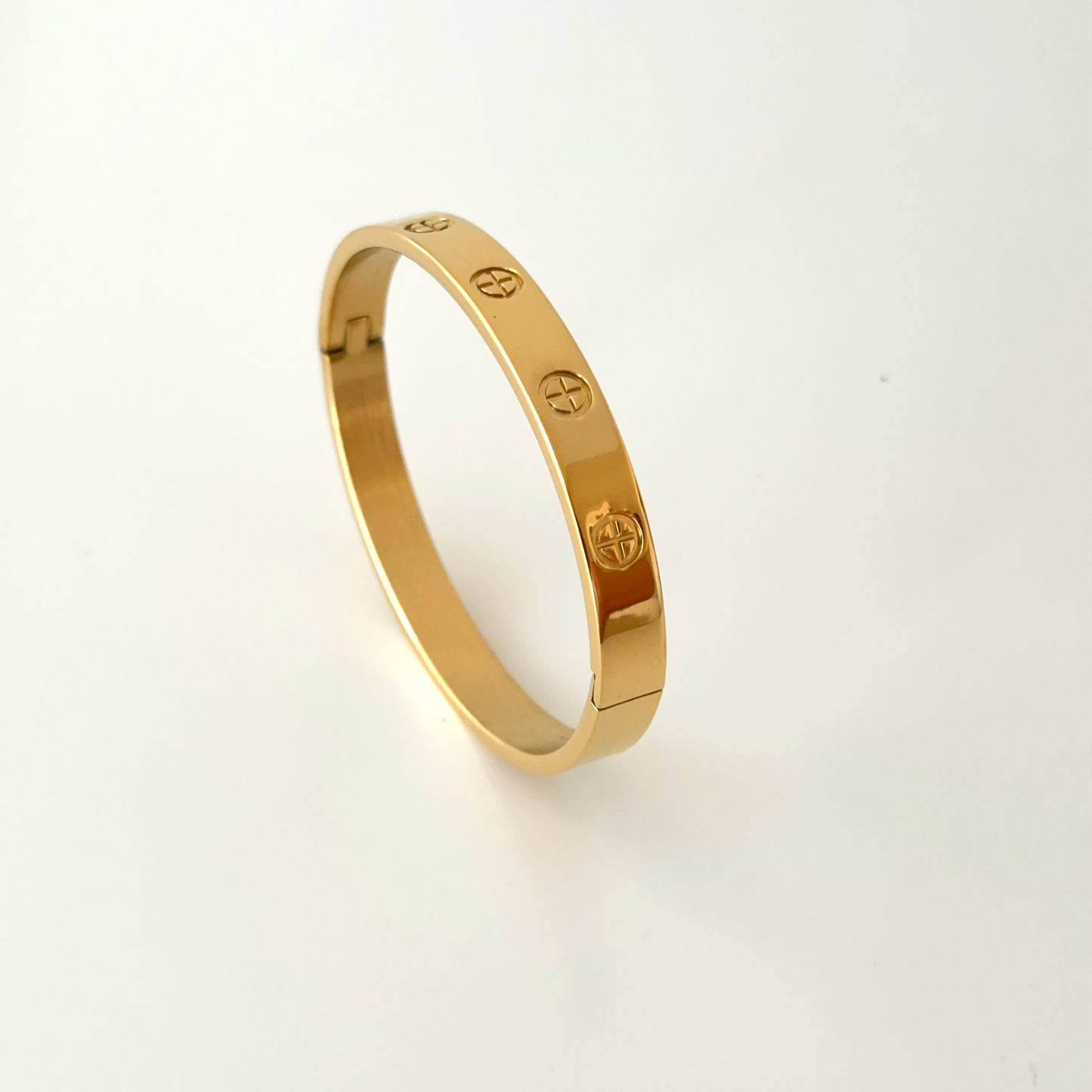 18K Gold Stainless Steel Couple Bangle Bracelet – Tarnish-Free Unisex Cuff, 6mm & 8mm Matching Jewelry for Him & Her, 17cm & 19cm