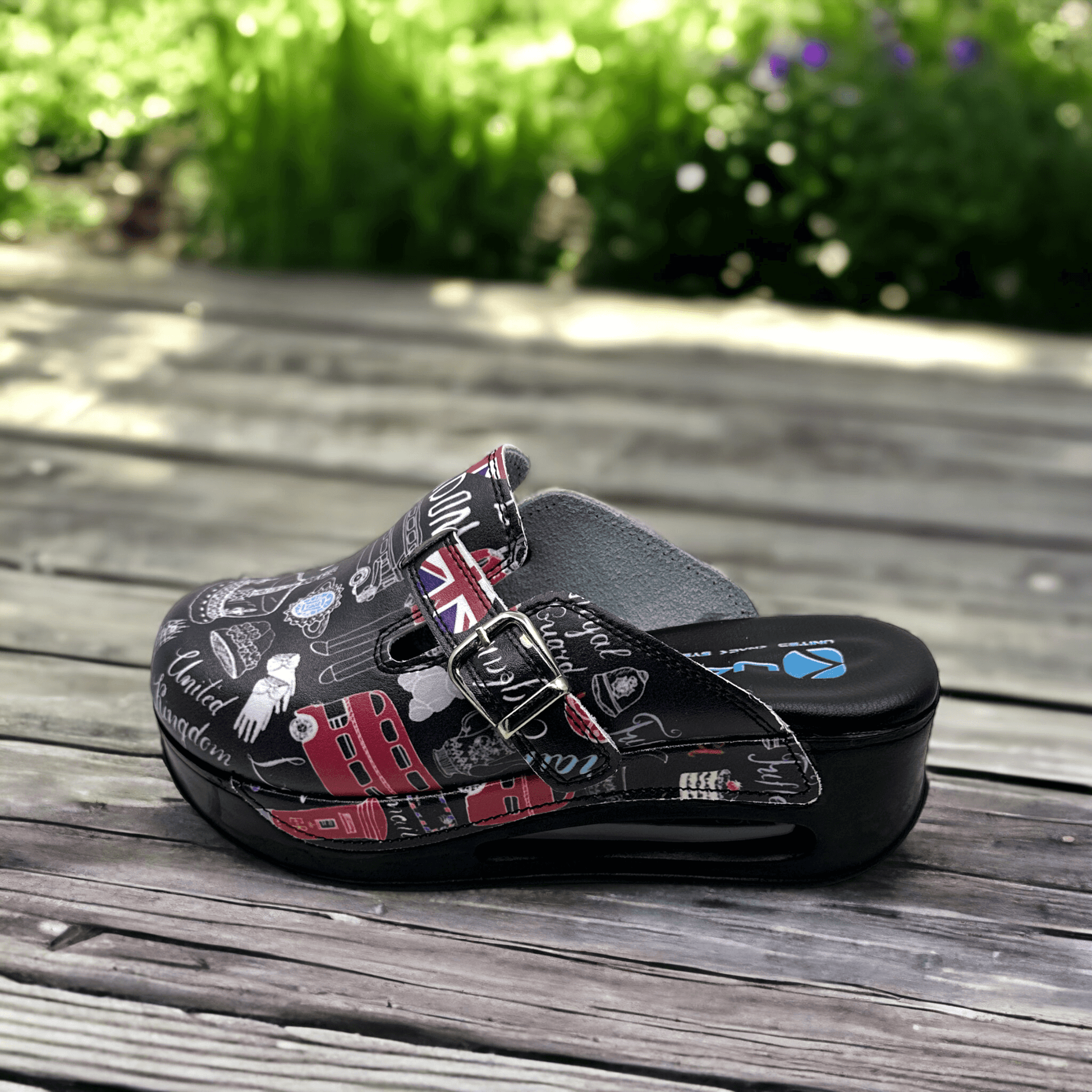 London Design Air Clogx 224 Leather Slippers Clogs Mules Anti-Slip Antibacterial Indoor Outdoor