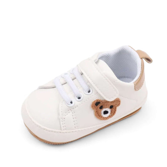 Khaki teddy bear baby shoe