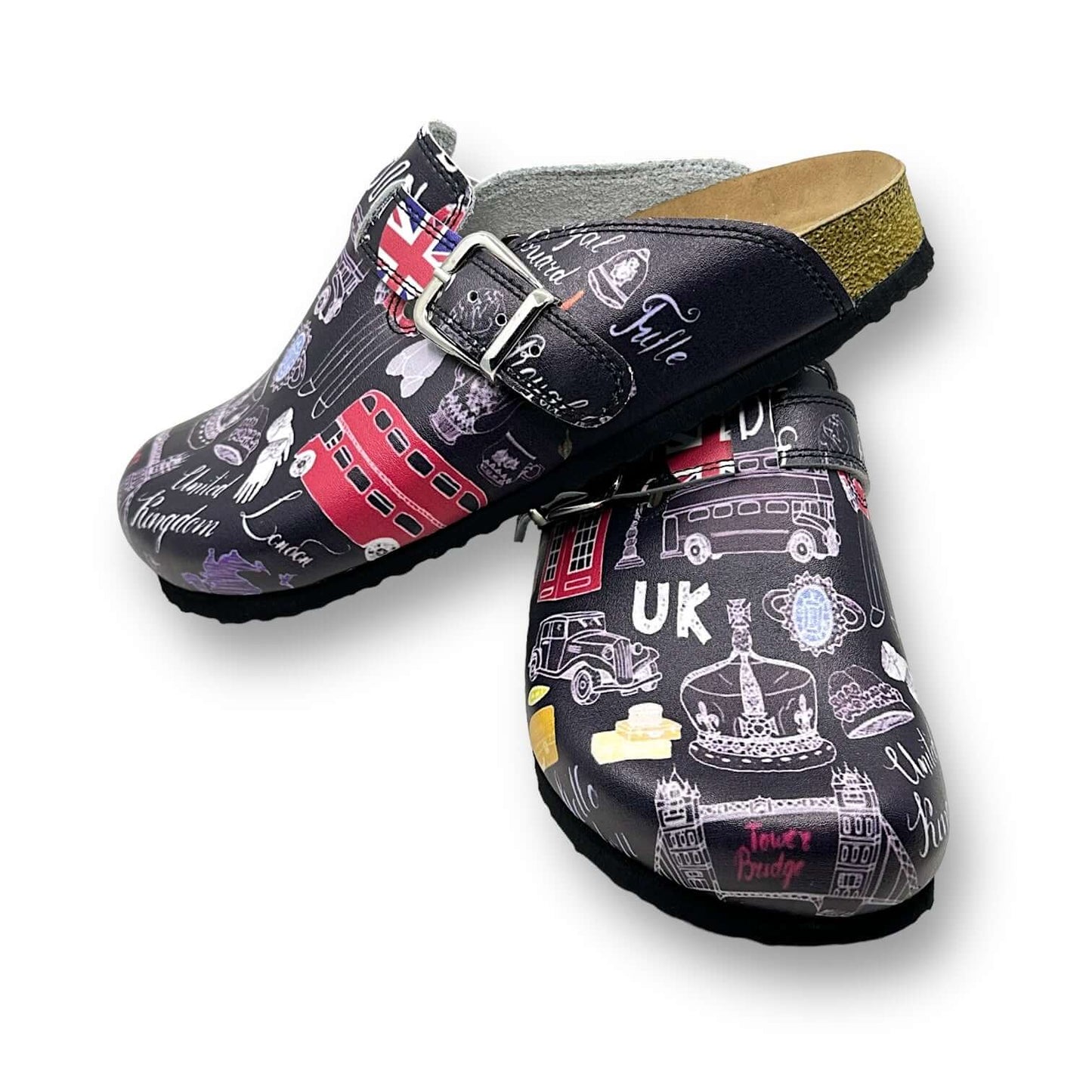 London Chic Leather Clogs Slippers