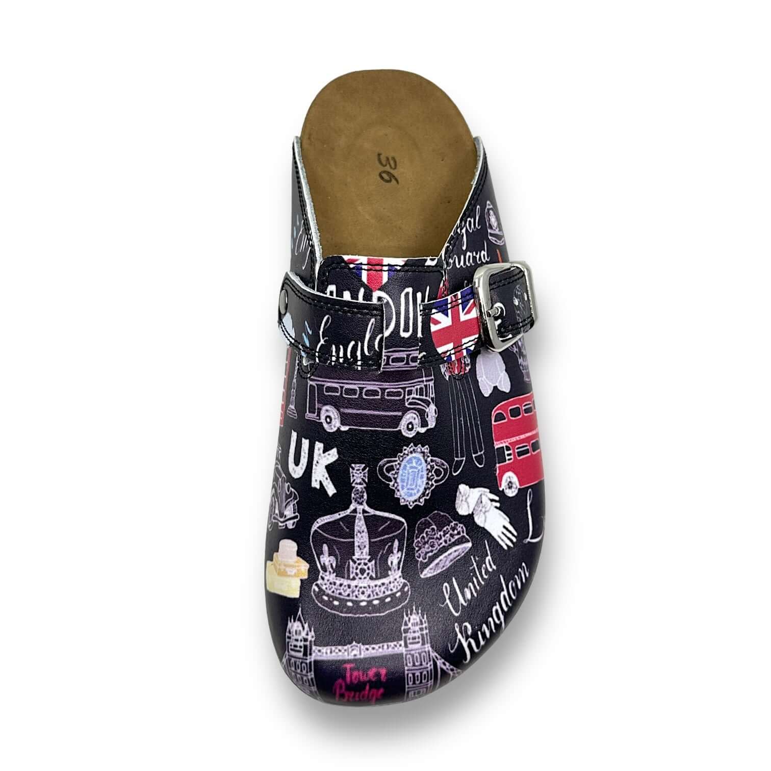 London Chic Leather Clogs Slippers